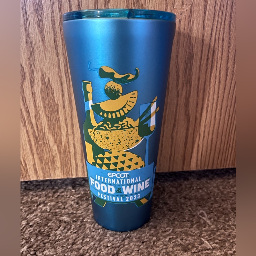 LT New Corkcicle Disney Epcot Food & Wine Festival 24oz Travel Cup Vacuum Lid